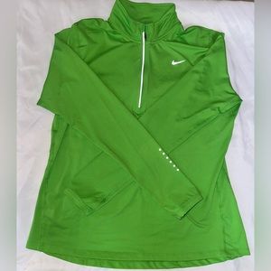 Nike Running Dri-Fit 1/4 Zip Neon Green Size XL